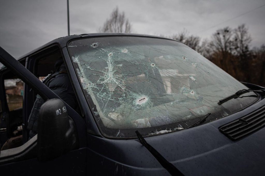 broken windshield