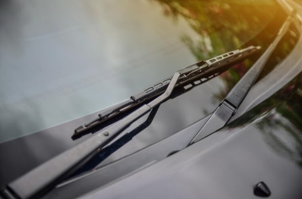 close-up car wiper